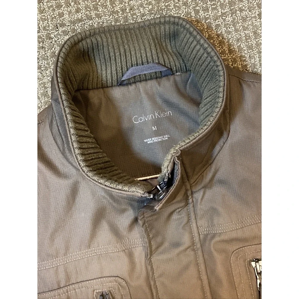 Calvin Klein Mens Ski Bomber Jacket Medium Brown - Picture 10 of 16